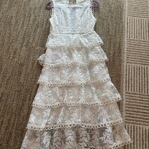 Zimmerman inspired White Lace Tiered Dress